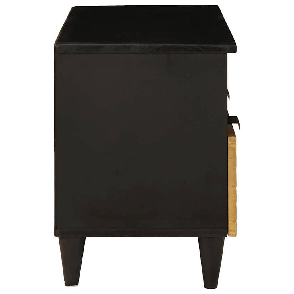 vidaXL TV-Schränk Schwarz und Gold 70 x 33 x 46 cm Holzwerkstoff