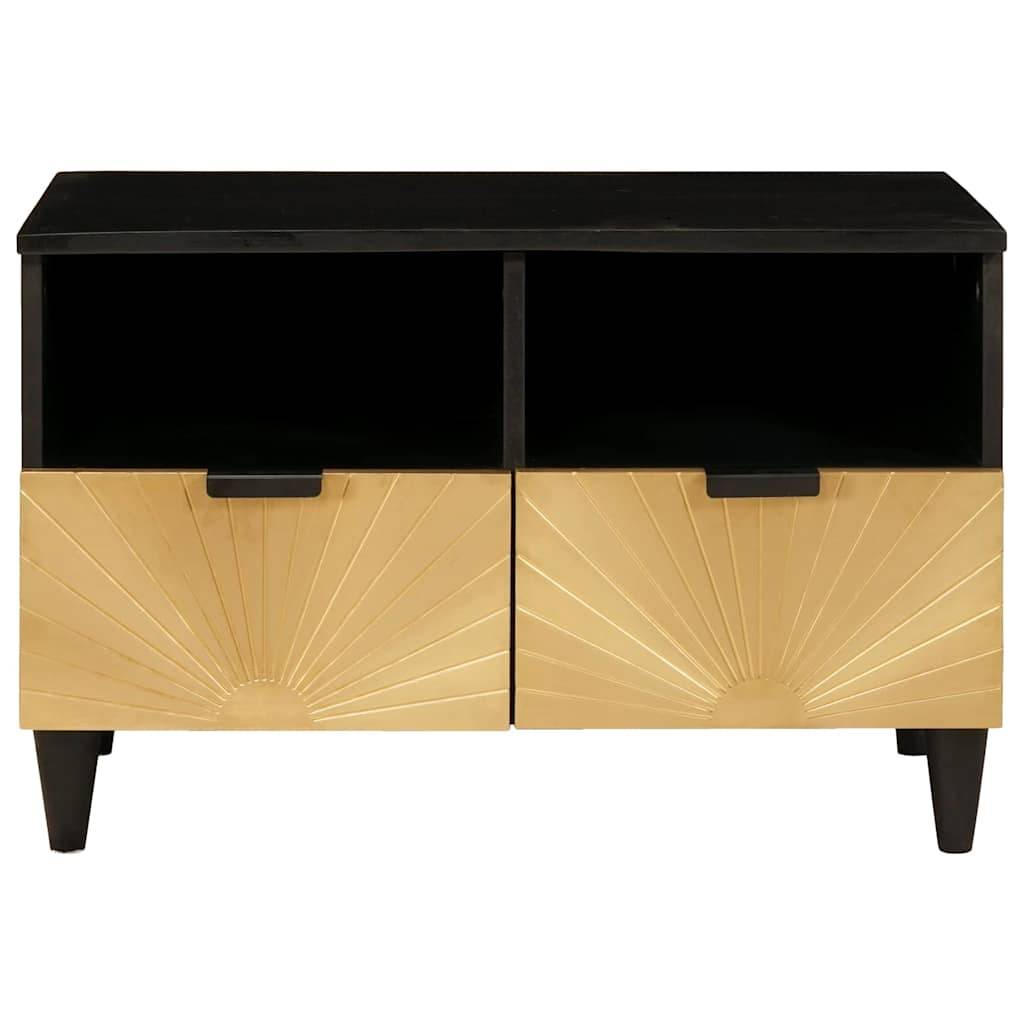 vidaXL TV-Schränk Schwarz und Gold 70 x 33 x 46 cm Holzwerkstoff