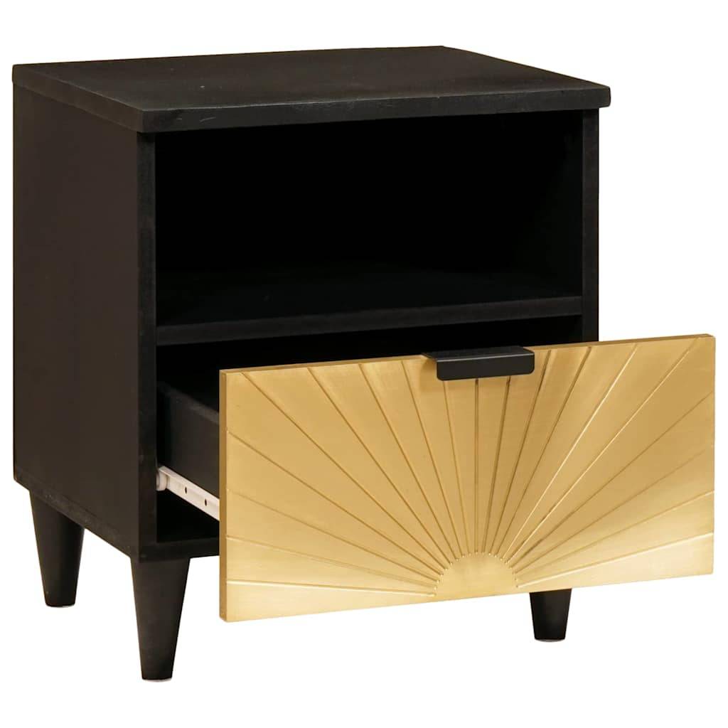 vidaXL Nachttisch 2 pcs Schwarz und Gold 40 x 33 x 46 cm