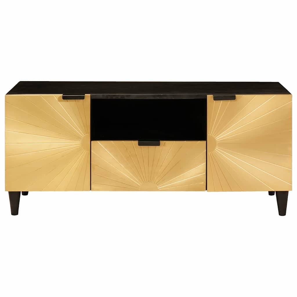 vidaXL TV-Schränk Schwarz und Gold 105 x 33 x 46 cm Holzwerkstoff