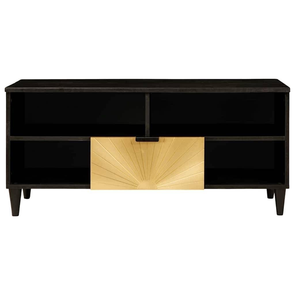 vidaXL TV-Schränk Schwarz und Gold 100 x 33 x 46 cm Holzwerkstoff