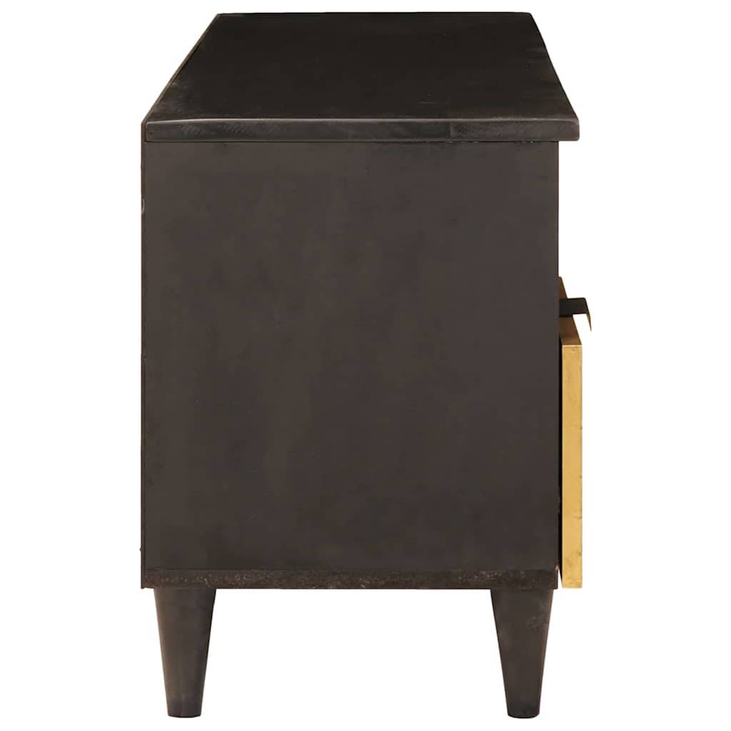 vidaXL TV-Schränk Schwarz und Gold 100 x 33 x 46 cm Holzwerkstoff