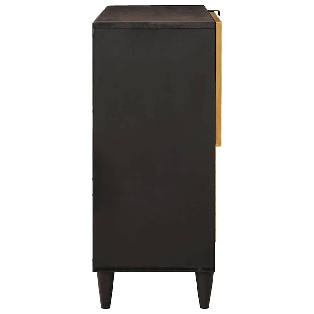 vidaXL Seitenschrank mit Regal Schwarz und Gold 80 x 33,5 x 75 cm