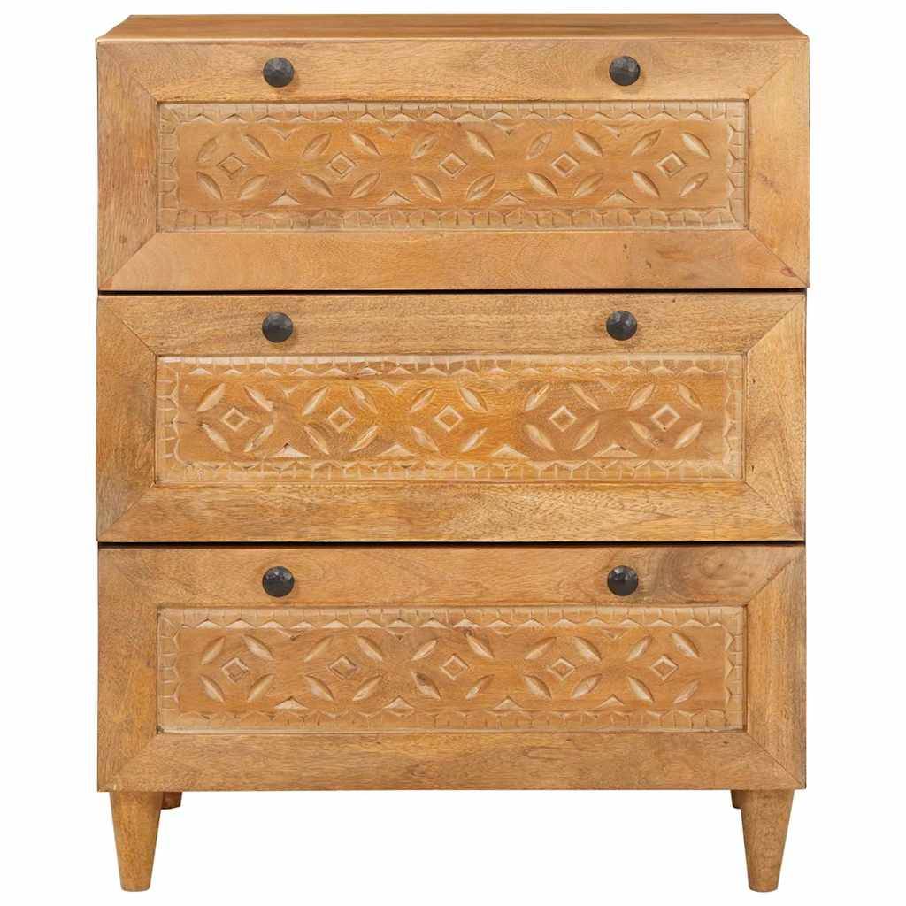 vidaXL Sideboard Hellbraun 60 x 33 x 75 cm massives Mangoholz
