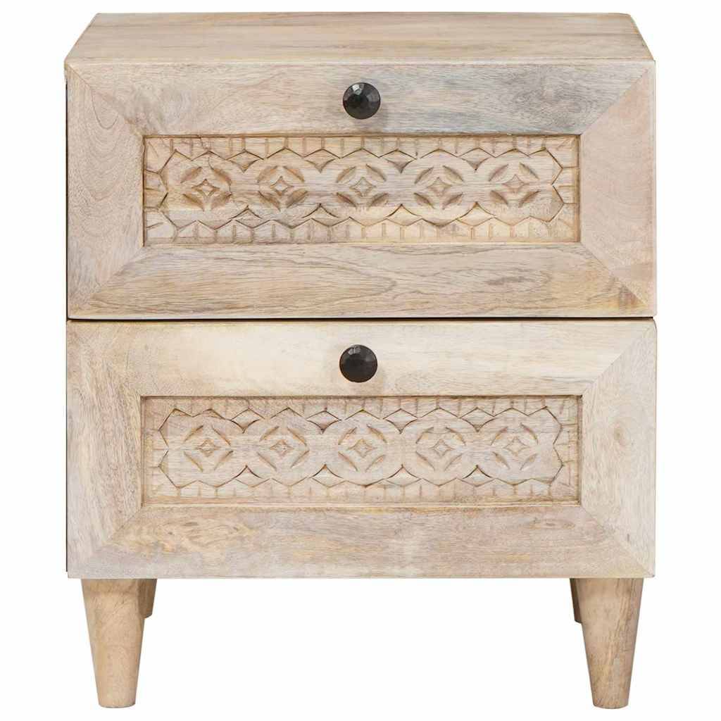 vidaXL Nachttisch Beige 40 x 33 x 46 cm Massivholz Akazie
