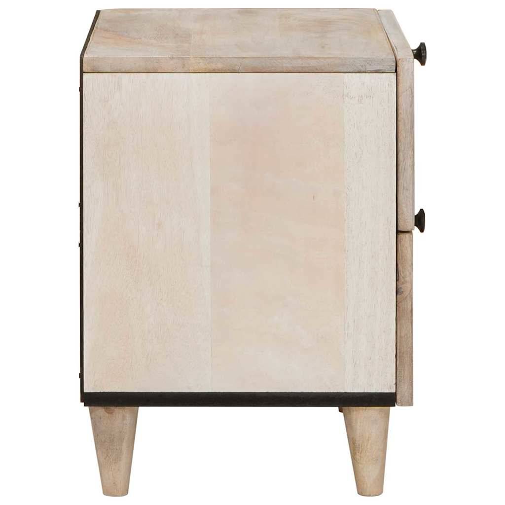 vidaXL Nachttisch Beige 40 x 33 x 46 cm Massivholz Akazie