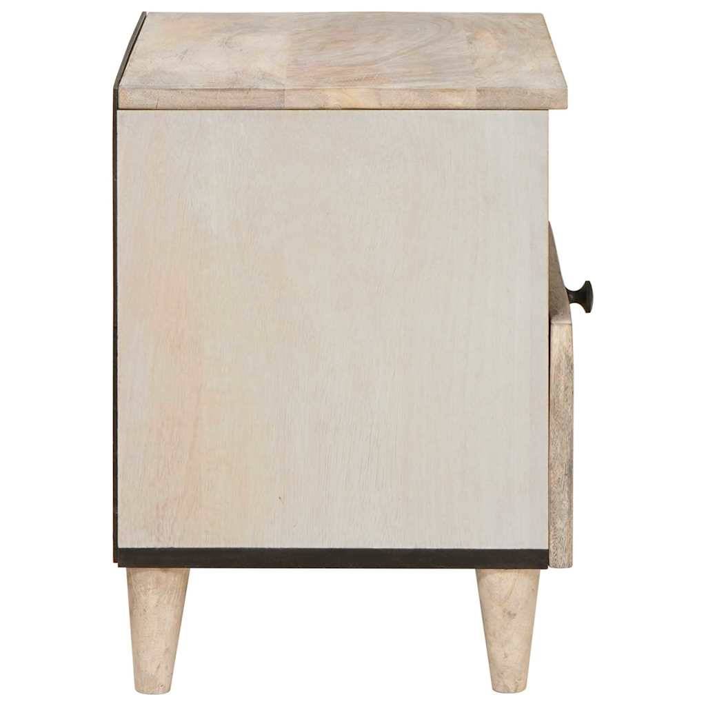 vidaXL Nachttisch Beige 40 x 33 x 46 cm Massivholz Akazie