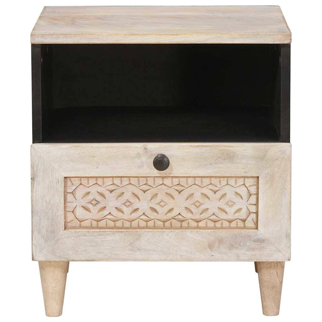vidaXL Nachttisch Beige 40 x 33 x 46 cm Massivholz Akazie
