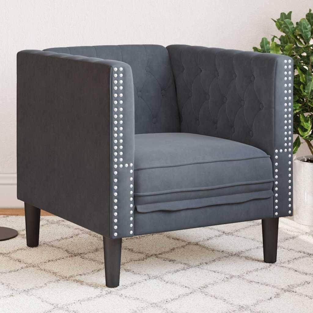 vidaXL Sofa Dunkelgrau 74,5 x 71 x 70,5 cm Samt