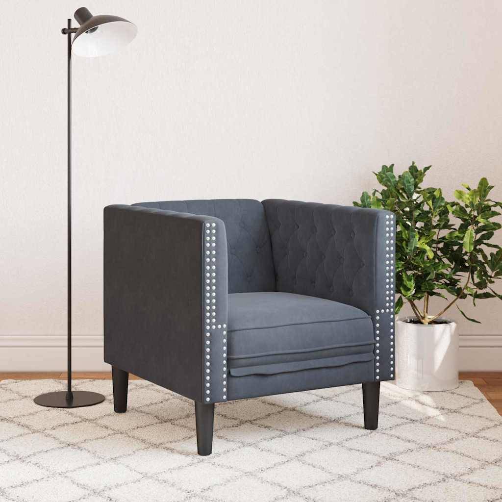 vidaXL Sofa Dunkelgrau 74,5 x 71 x 70,5 cm Samt