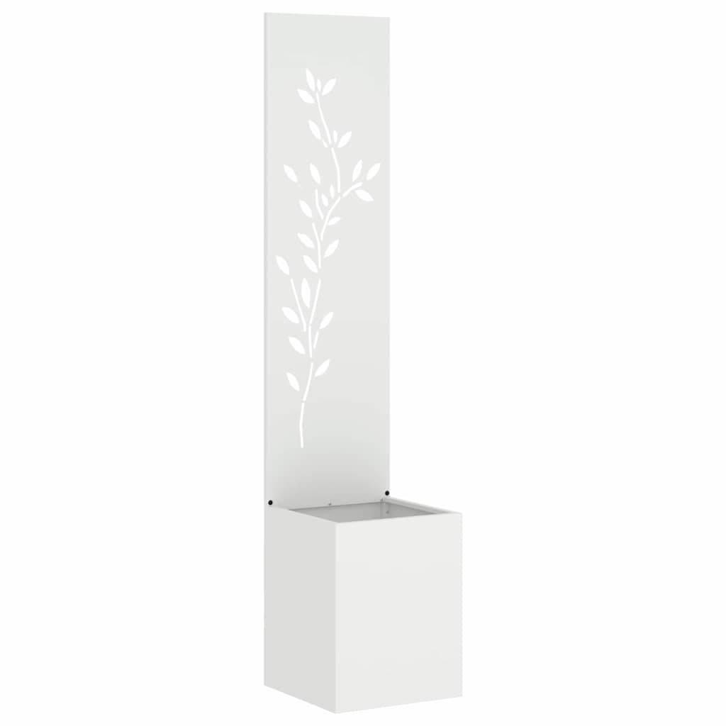 vidaXL Garten Sichtschutz-Leinwand Floral Weiß 32 x 32 x 150 cm