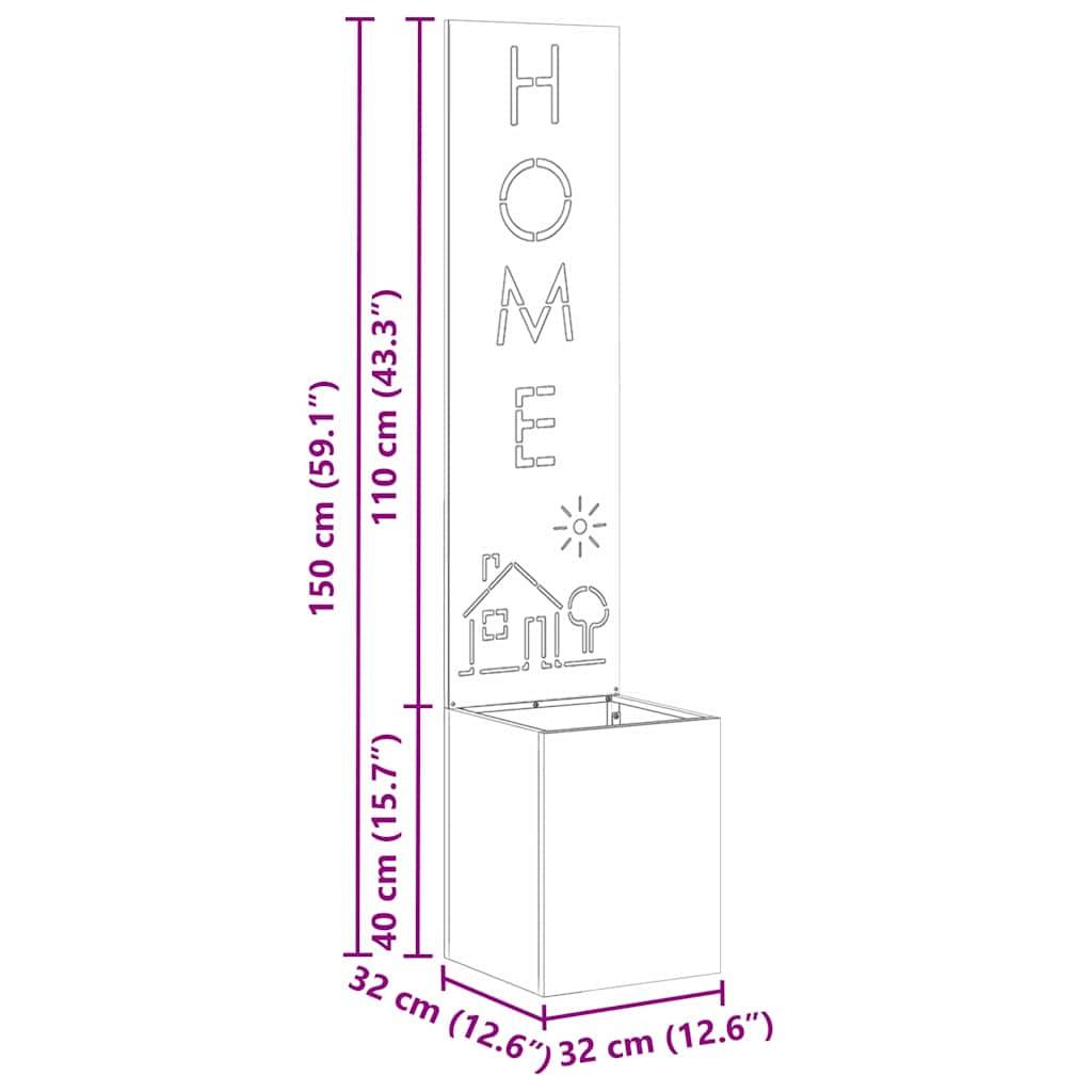 vidaXL Garten Sichtschutz-Leinwand Silber 32 x 32 x 150 cm Edelstahl