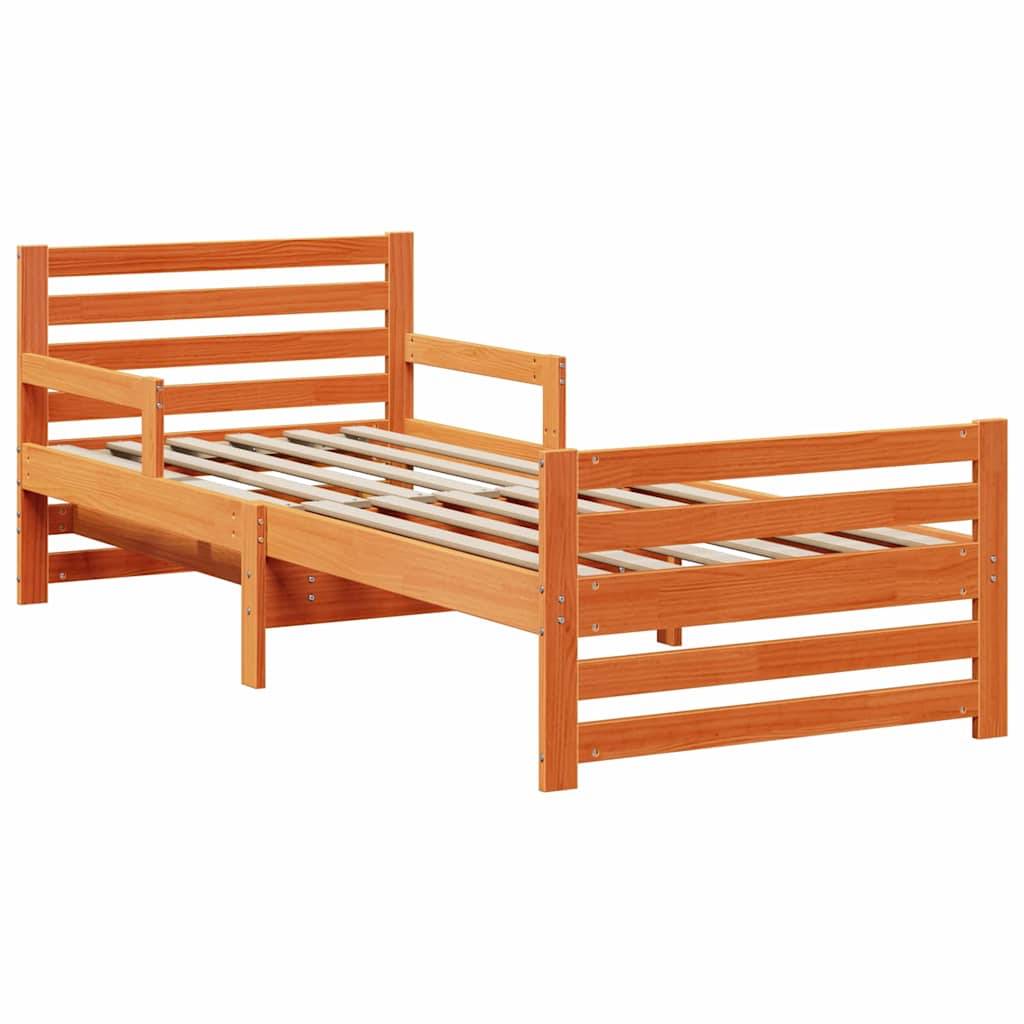 vidaXL Bettrahmen mit Kopfteil Wachsbraun 80 x 200 cm Holzwerkstoff