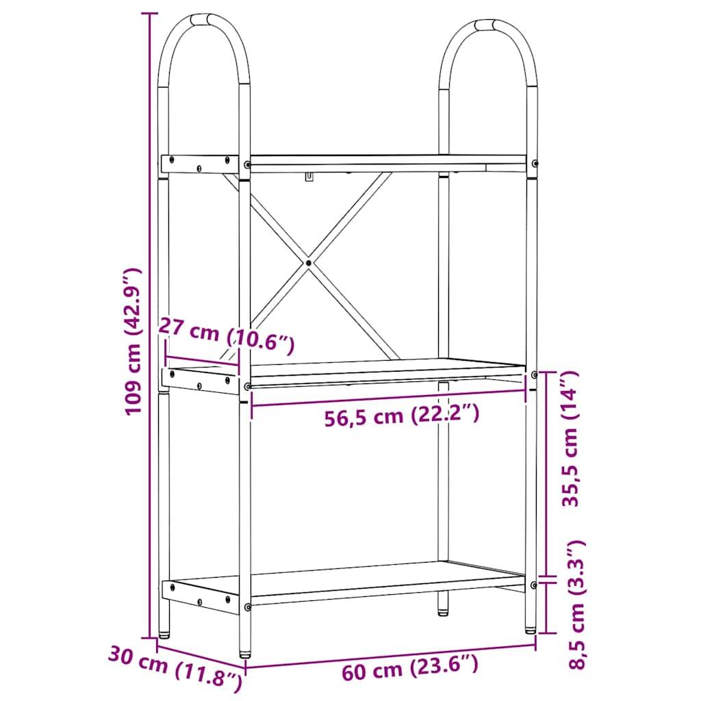 vidaXL Bücherregal Altholz 60 x 30 x 109 cm Holzwerkstoff