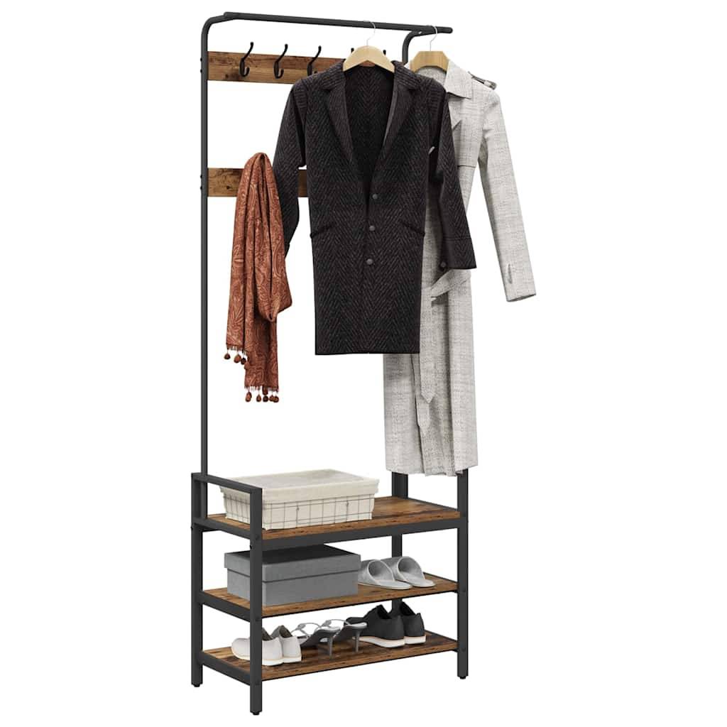 vidaXL Garderobenständer Altholz 75 x 34 x 184 cm Holzwerkstoff