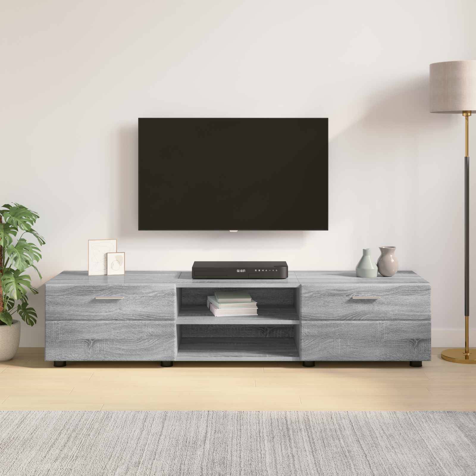 vidaXL Holzschrank Graues Sonoma 150 x 39 x 30 cm Holzwerkstoff