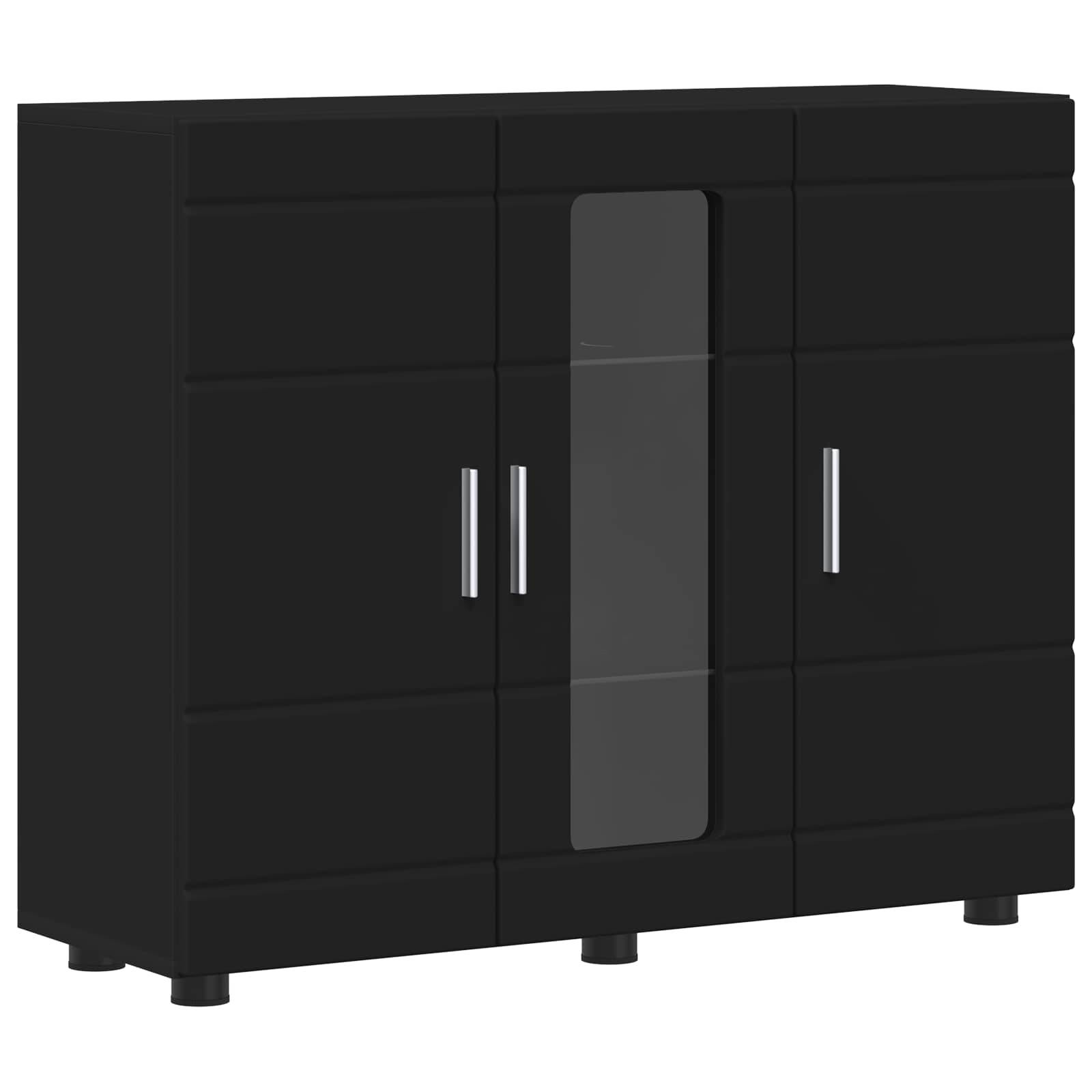 vidaXL Holzschrank Schwarz 88,5 x 30,5 x 73 cm Holzwerkstoff