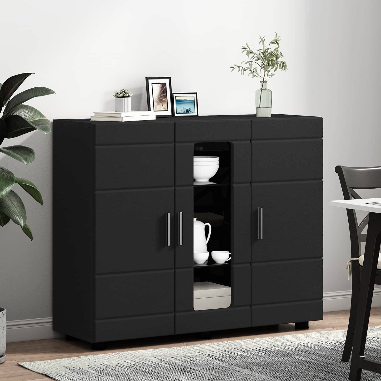 vidaXL Holzschrank Schwarz 88,5 x 30,5 x 73 cm Holzwerkstoff