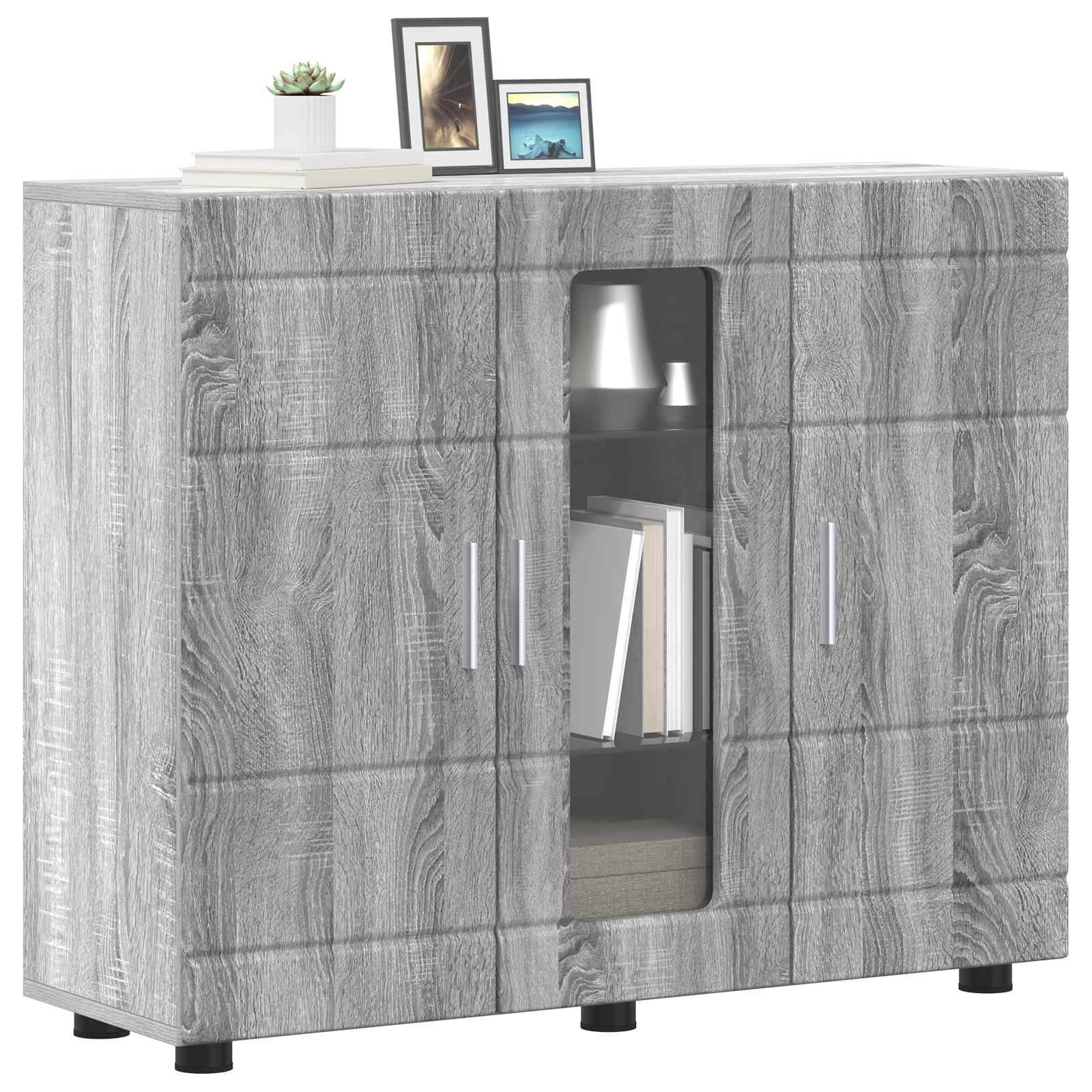 vidaXL Holzschrank Graues Sonoma 88,5 x 30,5 x 73 cm Holzwerkstoff