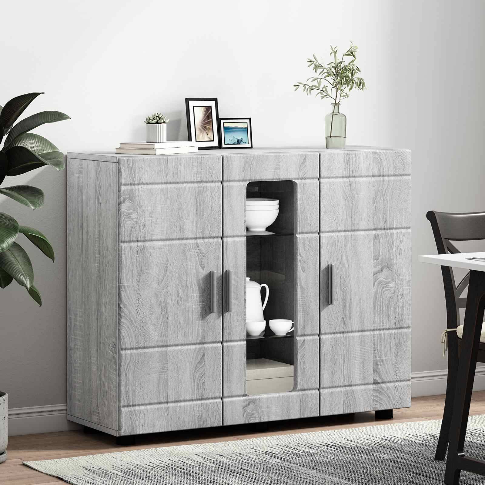 vidaXL Holzschrank Graues Sonoma 88,5 x 30,5 x 73 cm Holzwerkstoff