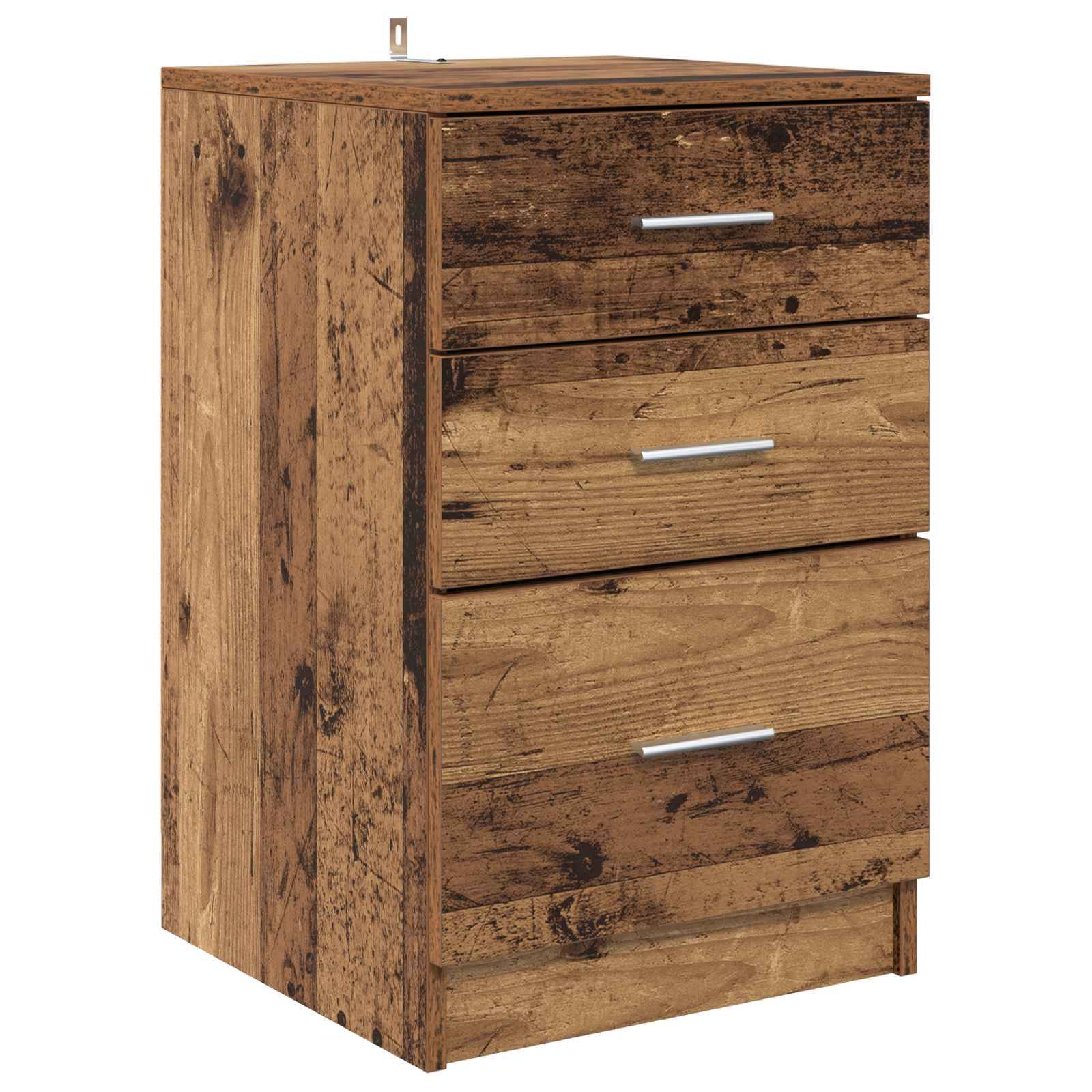 vidaXL Nachttisch mit Schubladen Altholz 40 x 40 x 63 cm Holzwerkstoff
