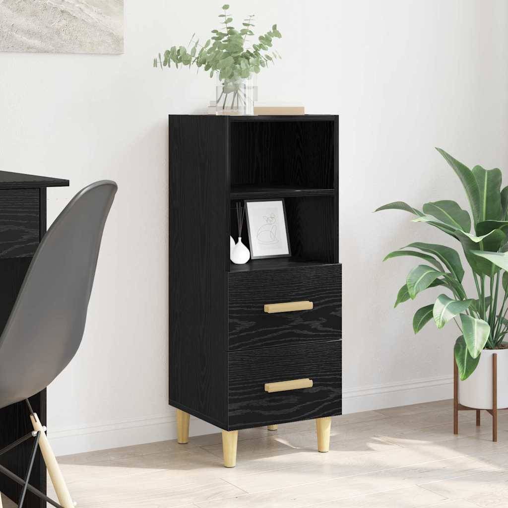 vidaXL Sideboard Schwarz Eichen-Optik 34 x 34,5 x 90 cm Holzwerkstoff
