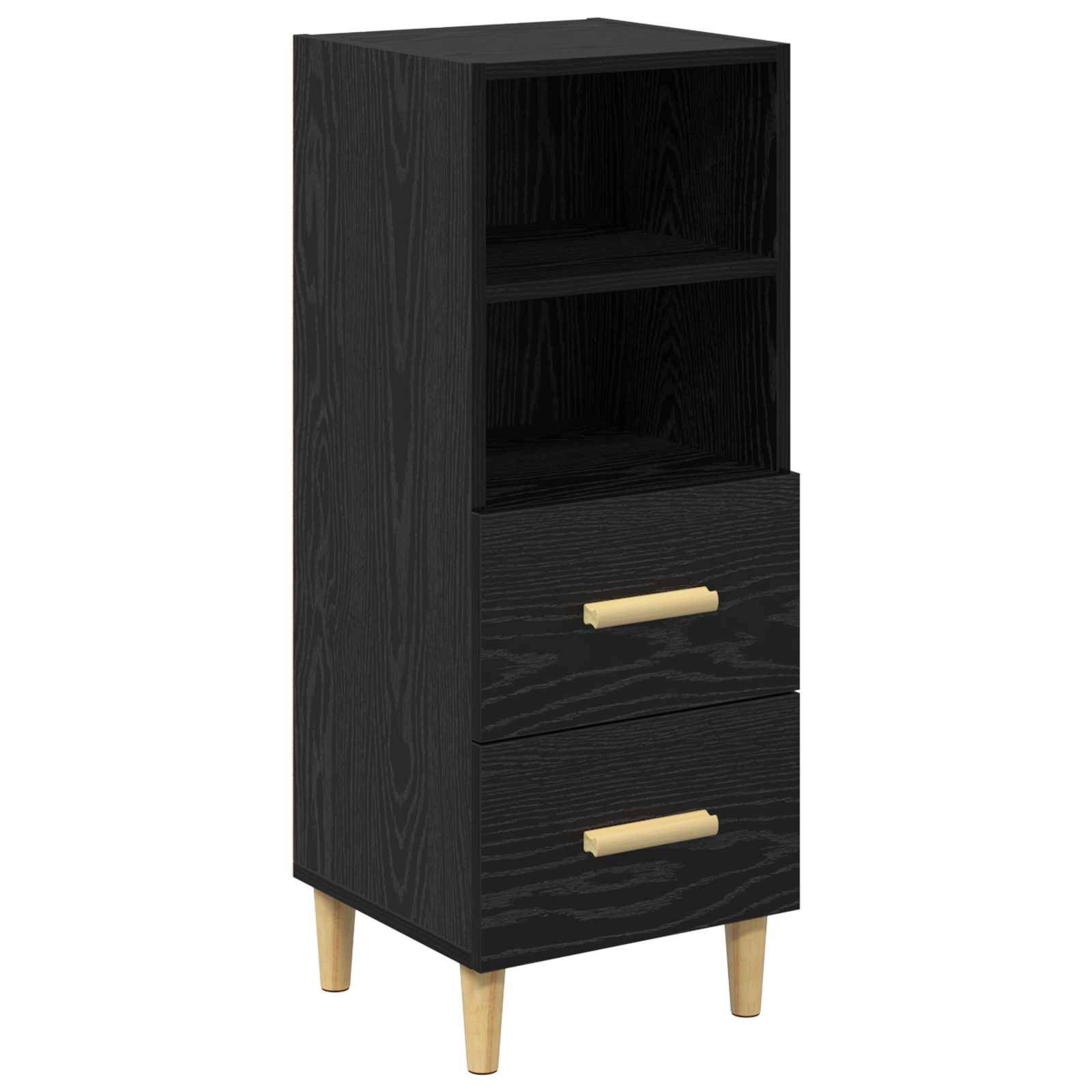 vidaXL Sideboard Schwarz Eichen-Optik 34 x 34,5 x 90 cm Holzwerkstoff