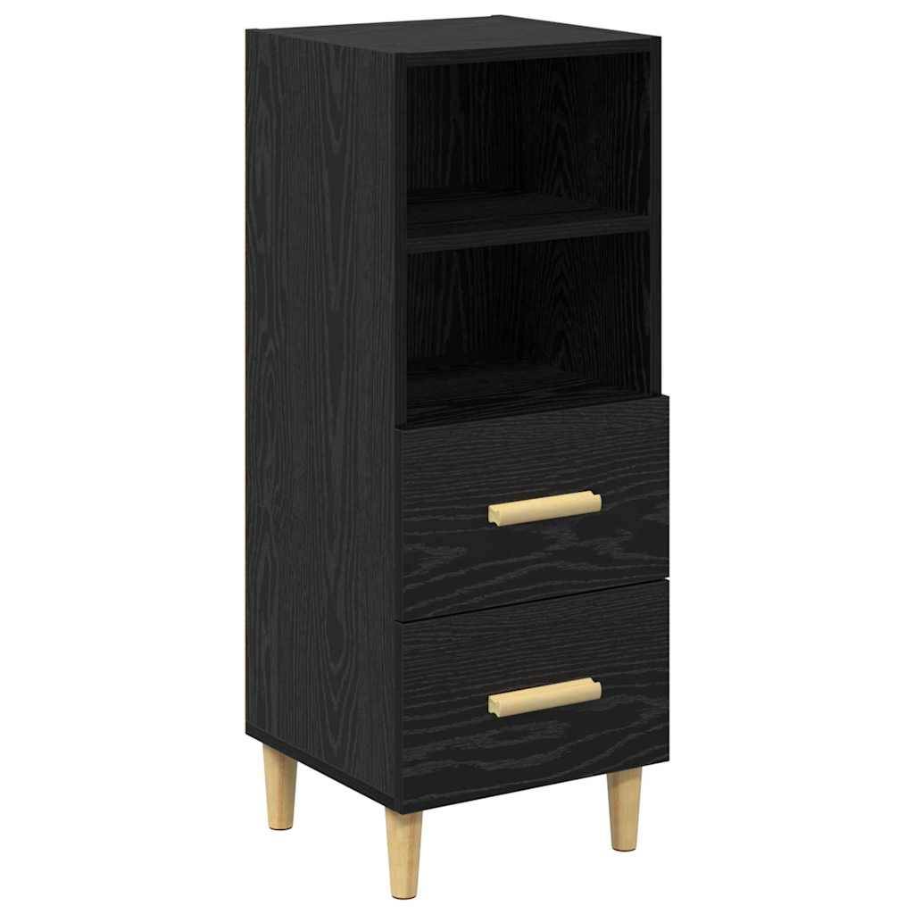 vidaXL Sideboard Schwarz Eichen-Optik 34 x 34,5 x 90 cm Holzwerkstoff
