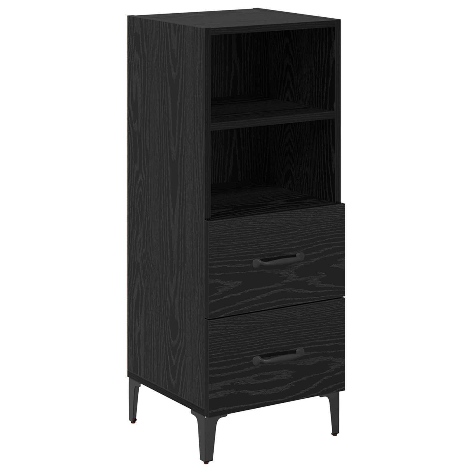 vidaXL Sideboard Schwarz Eichen-Optik 34 x 34,5 x 90 cm Holzwerkstoff