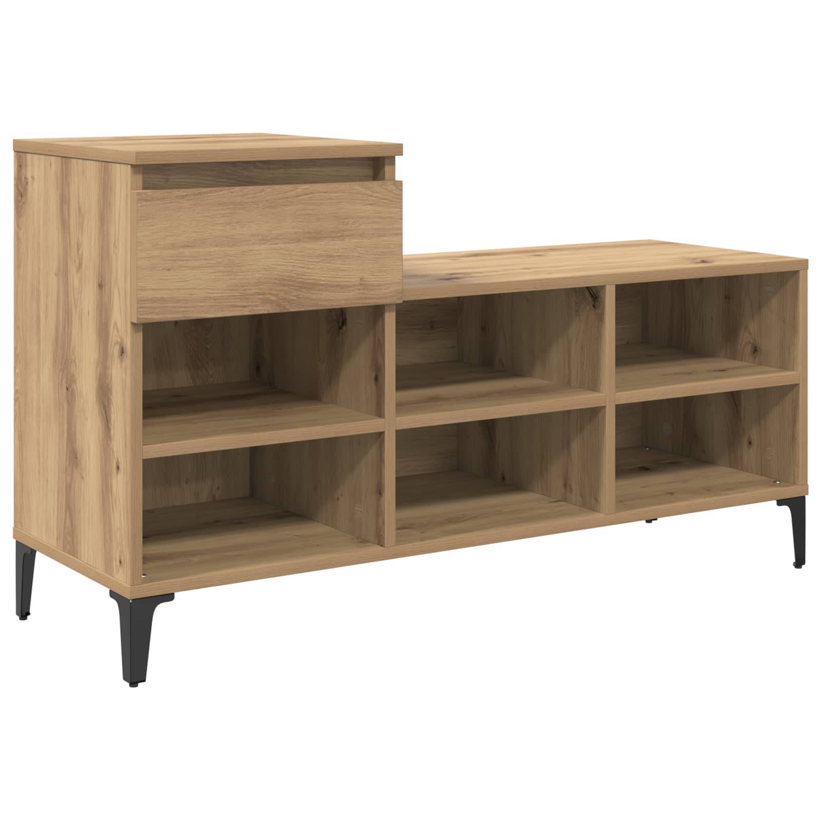 vidaXL Schuhschrank Artisan-Eiche 102 x 36 x 60 cm Holzwerkstoff