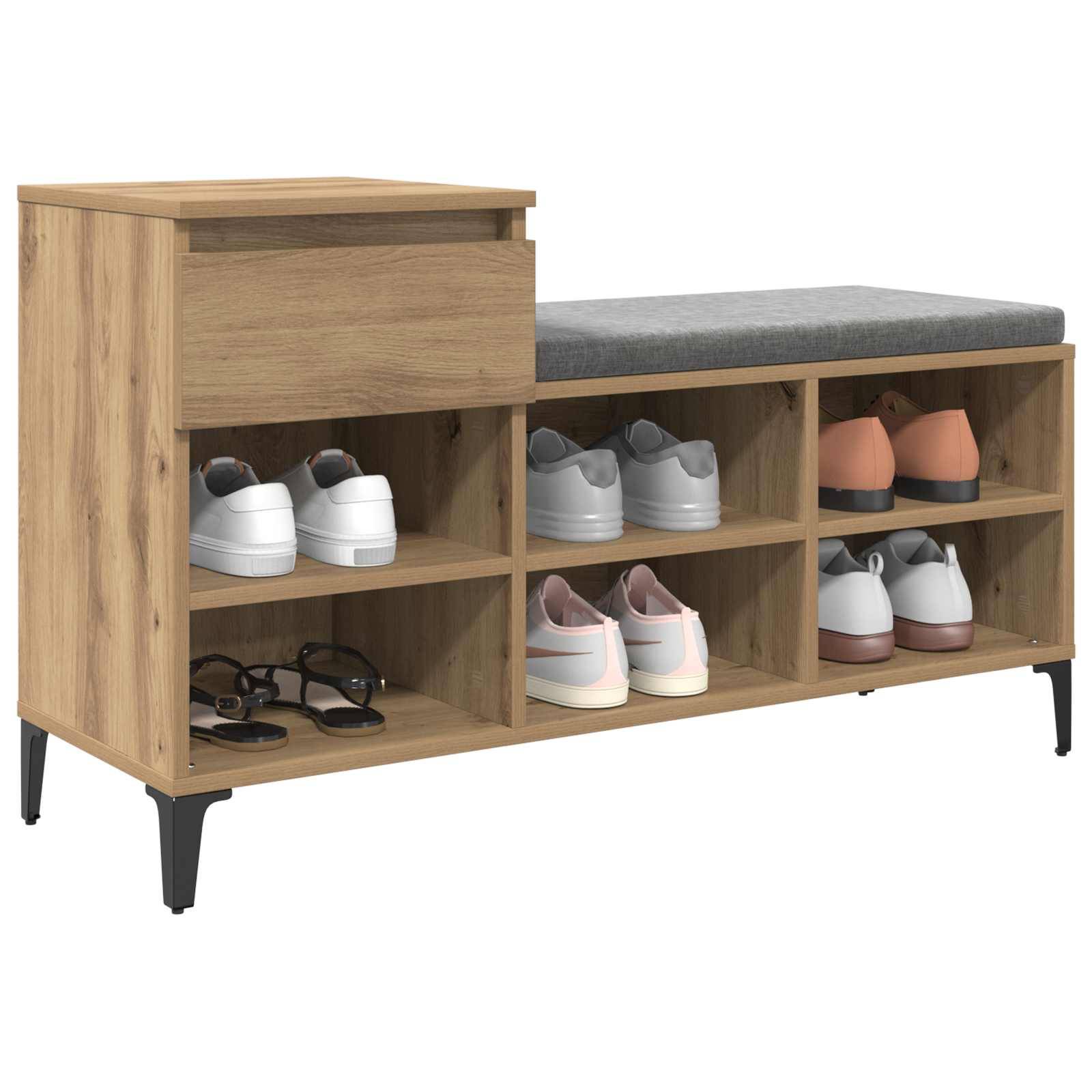 vidaXL Schuhschrank Artisan-Eiche 102 x 36 x 60 cm Holzwerkstoff