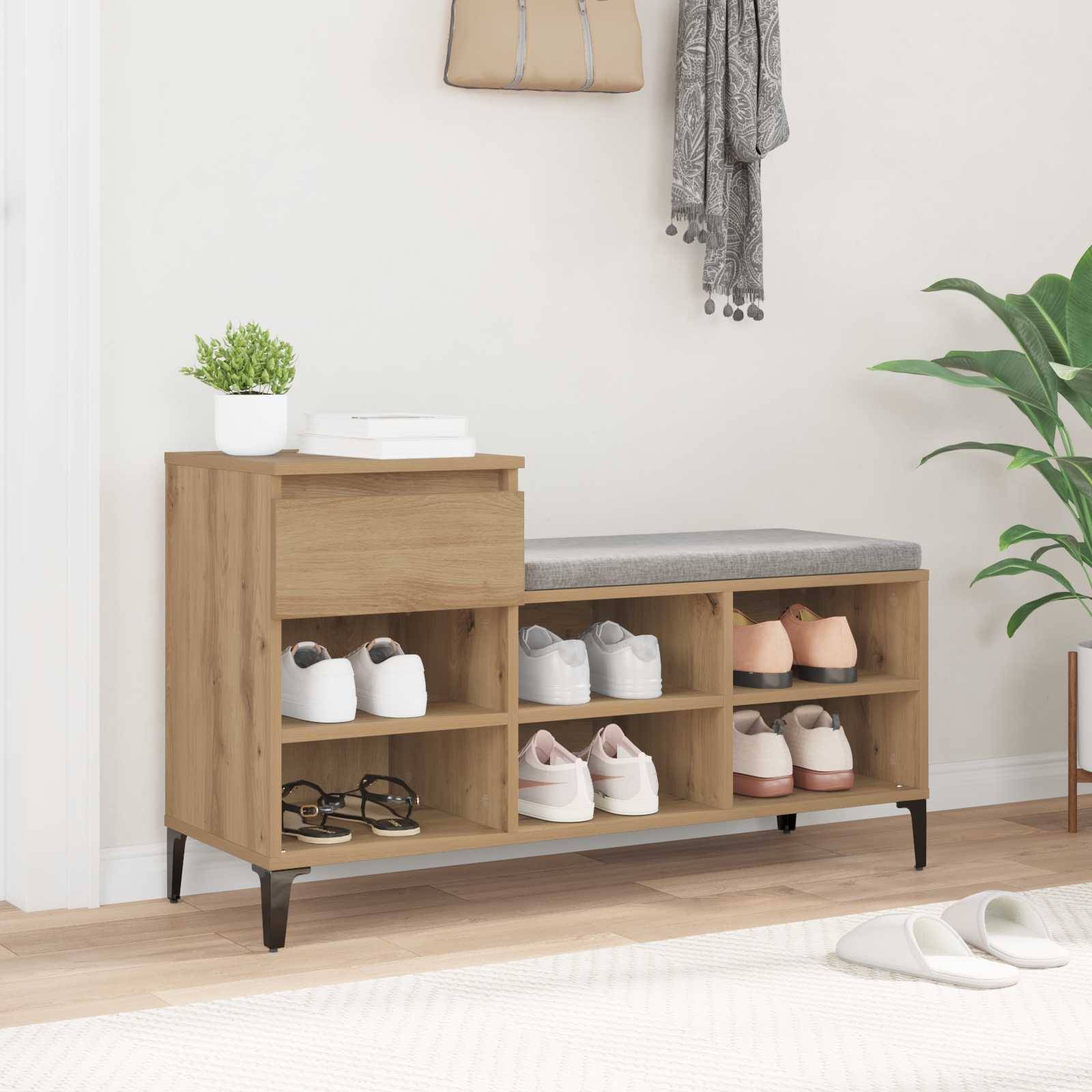 vidaXL Schuhschrank Artisan-Eiche 102 x 36 x 60 cm Holzwerkstoff