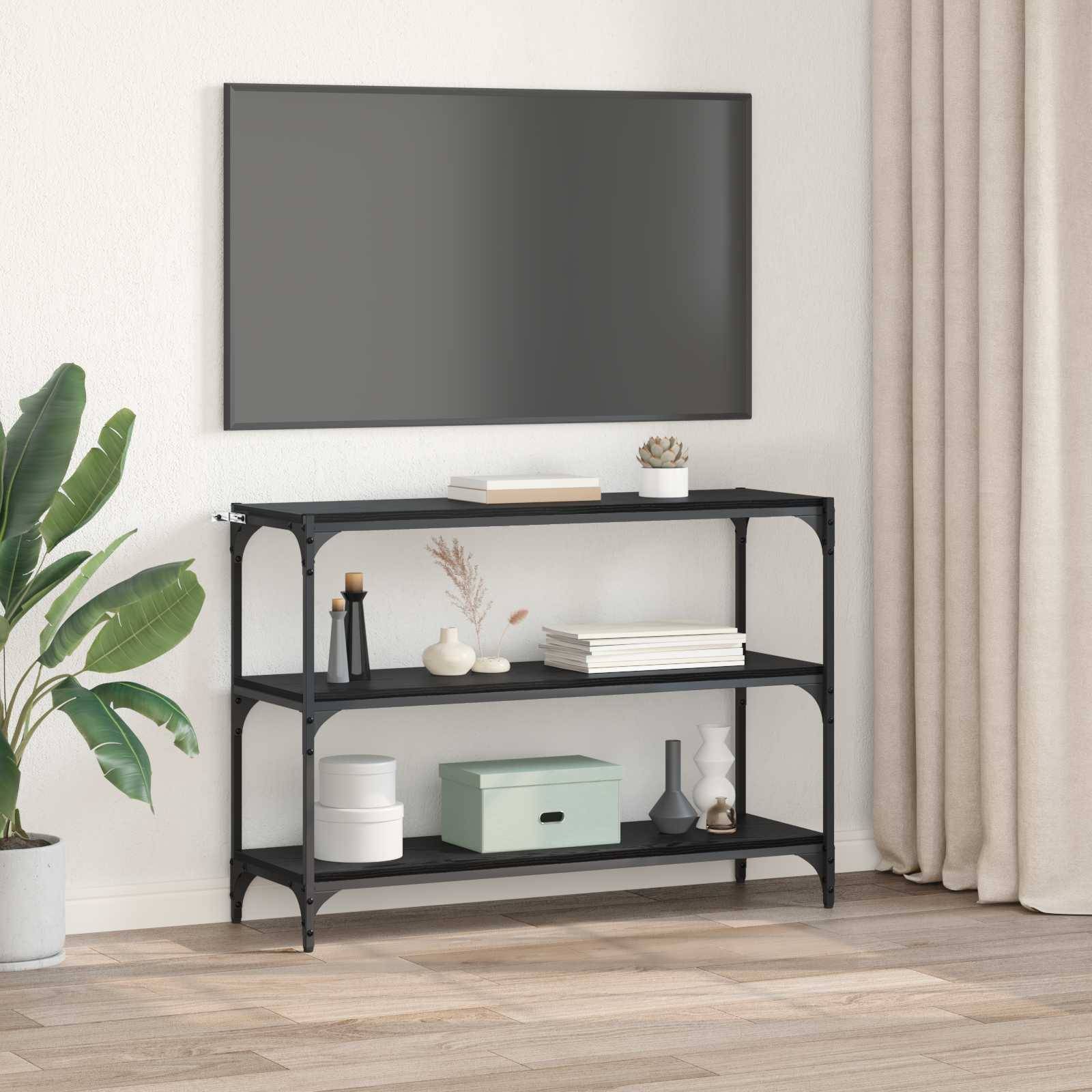 vidaXL Bücherregal Schwarz Eichen-Optik 100 x 33 x 70,5 cm