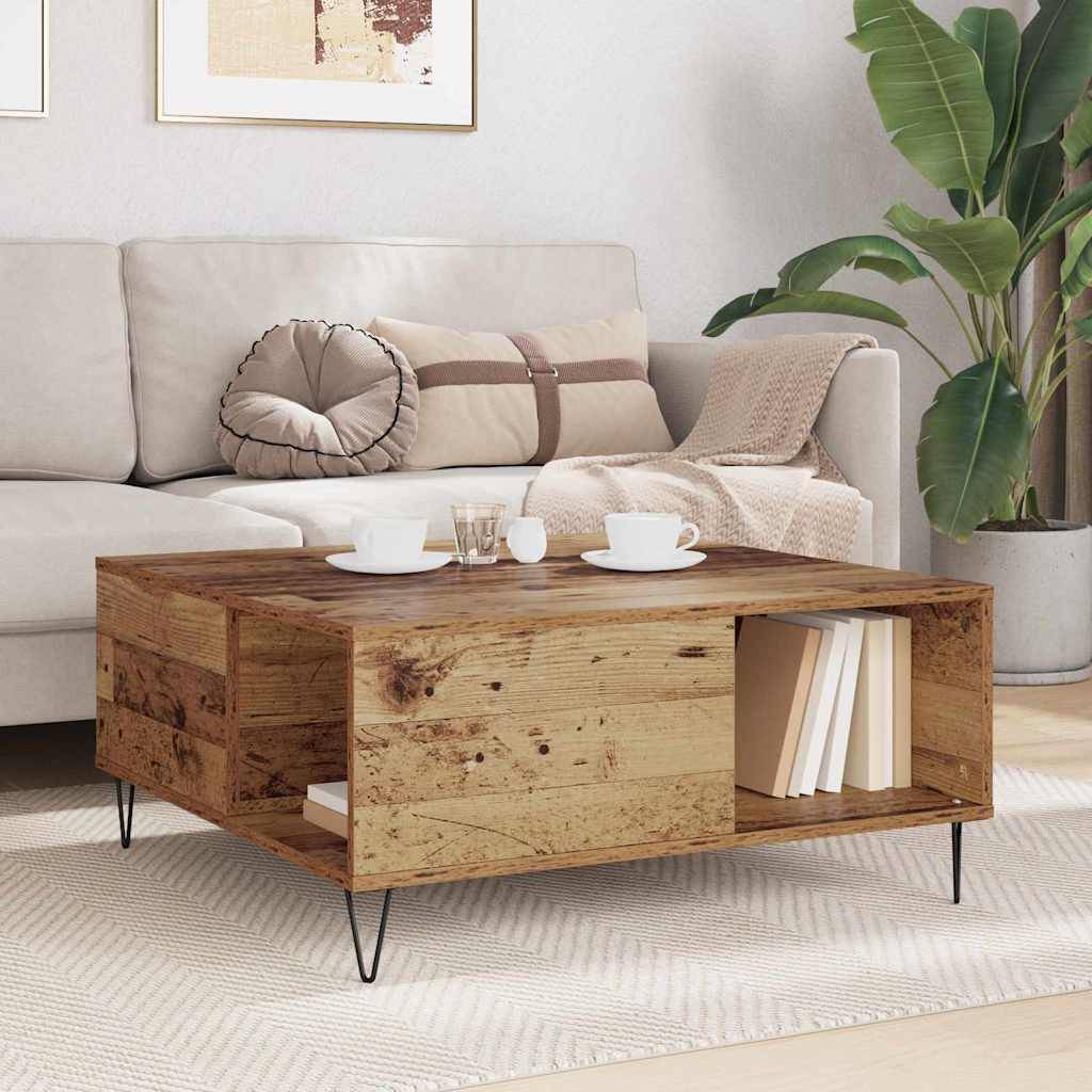 vidaXL Couchtisch Altholz 80 x 80 x 36,5 cm Holzwerkstoff