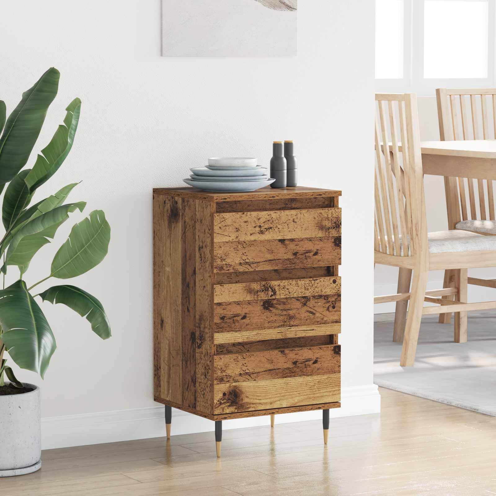vidaXL Sideboard mit Schubladen Altholz 35 x 40 x 70 cm Holzwerkstoff