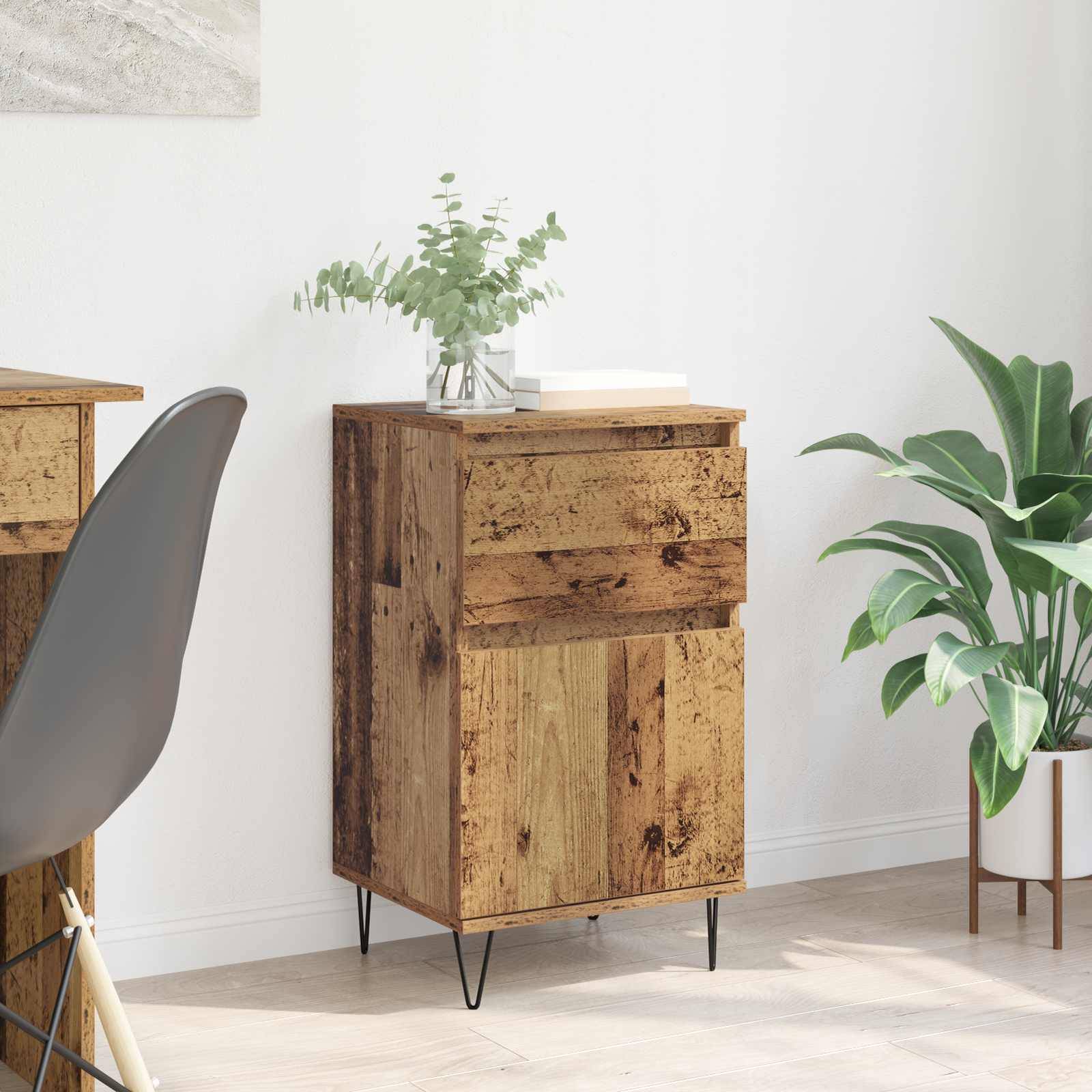 vidaXL Sideboard mit Schubladen Altholz 35 x 40 x 70 cm Holzwerkstoff