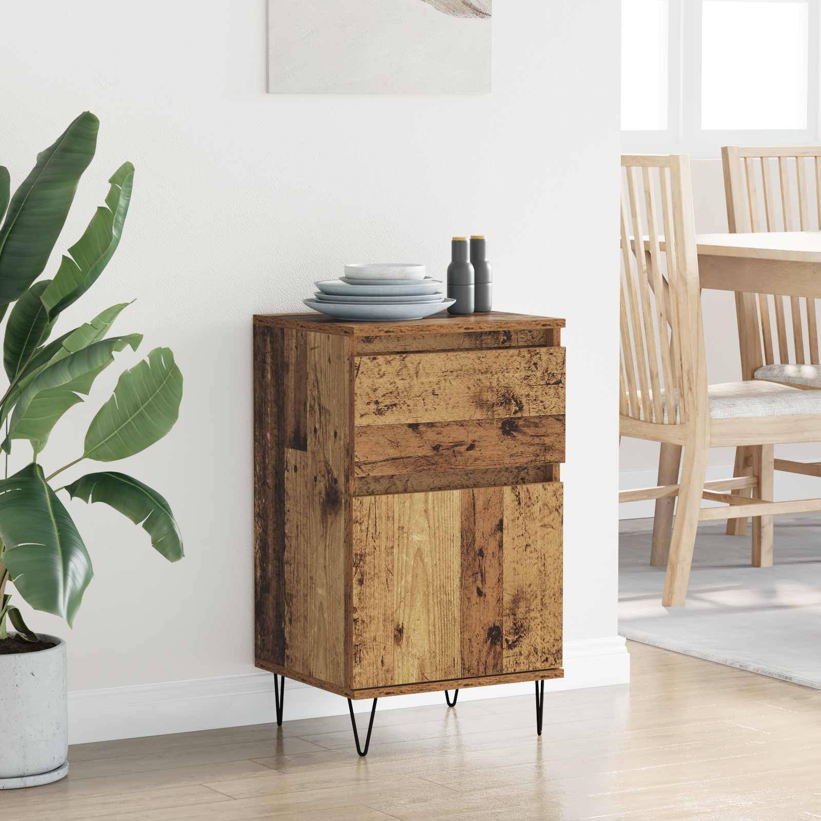 vidaXL Sideboard mit Schubladen Altholz 35 x 40 x 70 cm Holzwerkstoff
