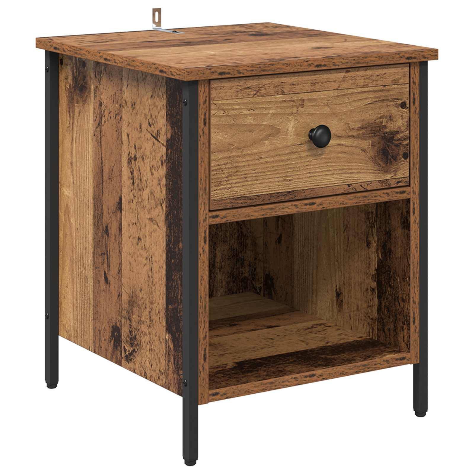 vidaXL Nachttisch mit Schubladen Altholz 40 x 42 x 50 cm Holzwerkstoff