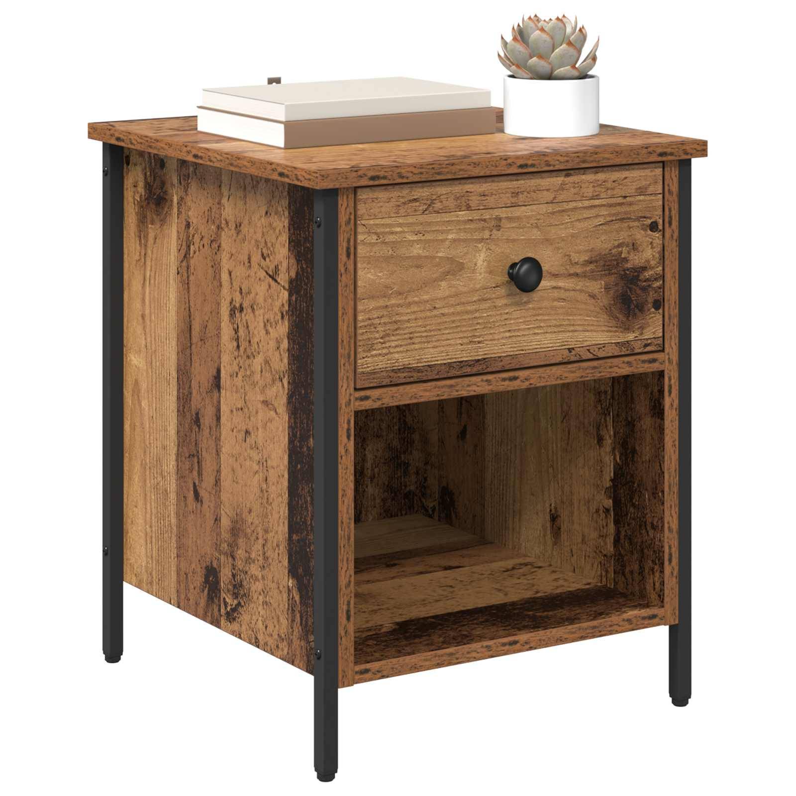 vidaXL Nachttisch mit Schubladen Altholz 40 x 42 x 50 cm Holzwerkstoff