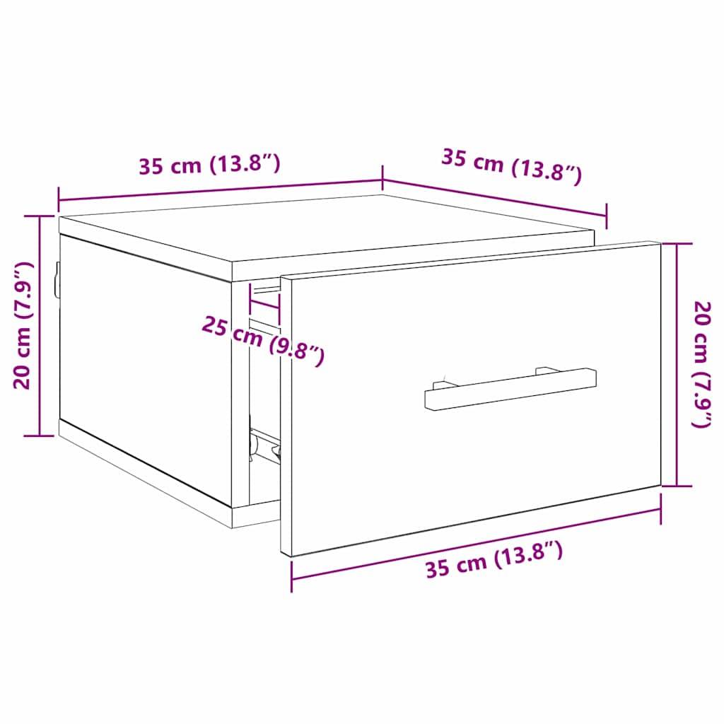 vidaXL Nachttisch Schwarz Eichen-Optik 35 x 35 x 20 cm Holzwerkstoff