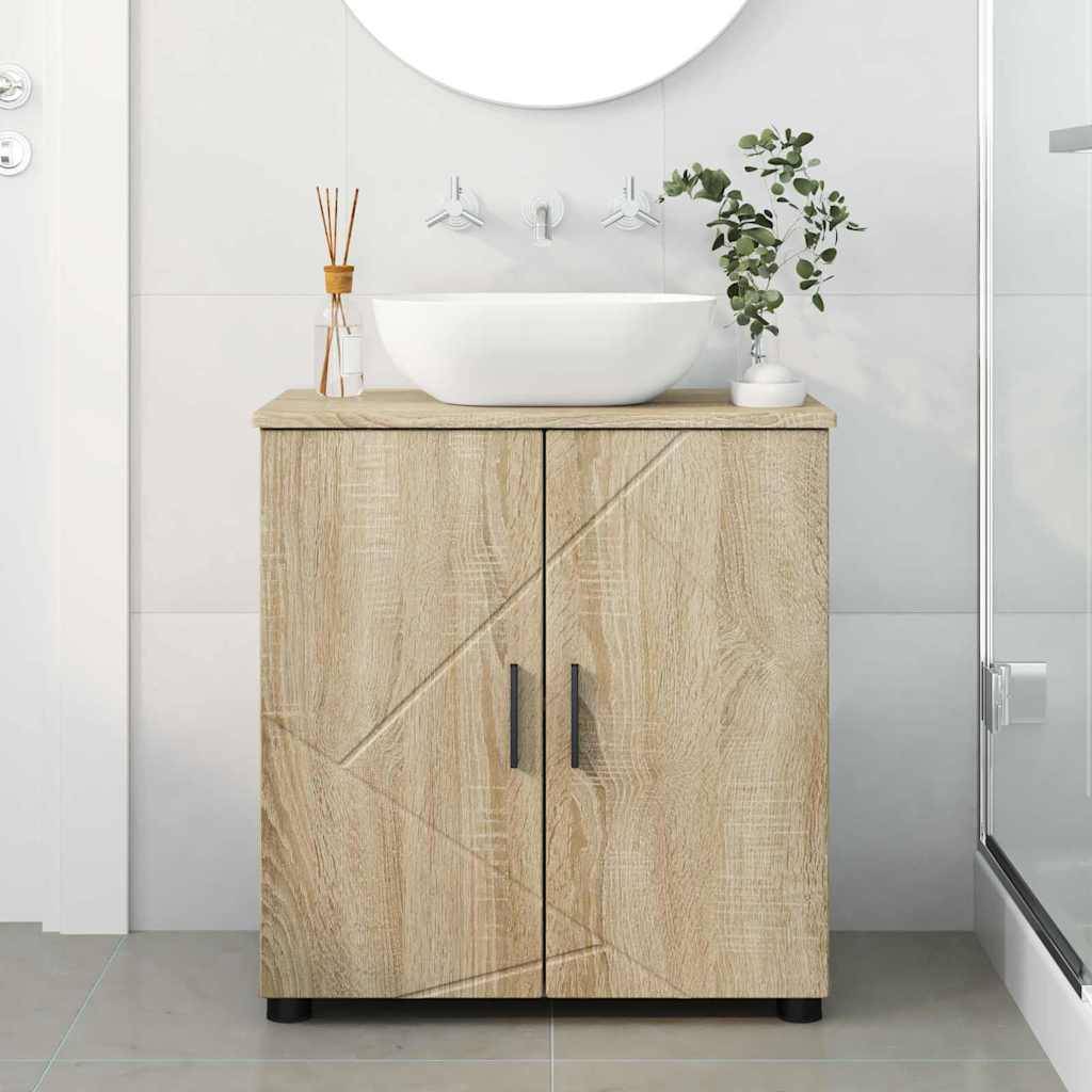 vidaXL Badezimmerschrank mit Speicher Sonoma-Eiche 61 x 35 x 64 cm