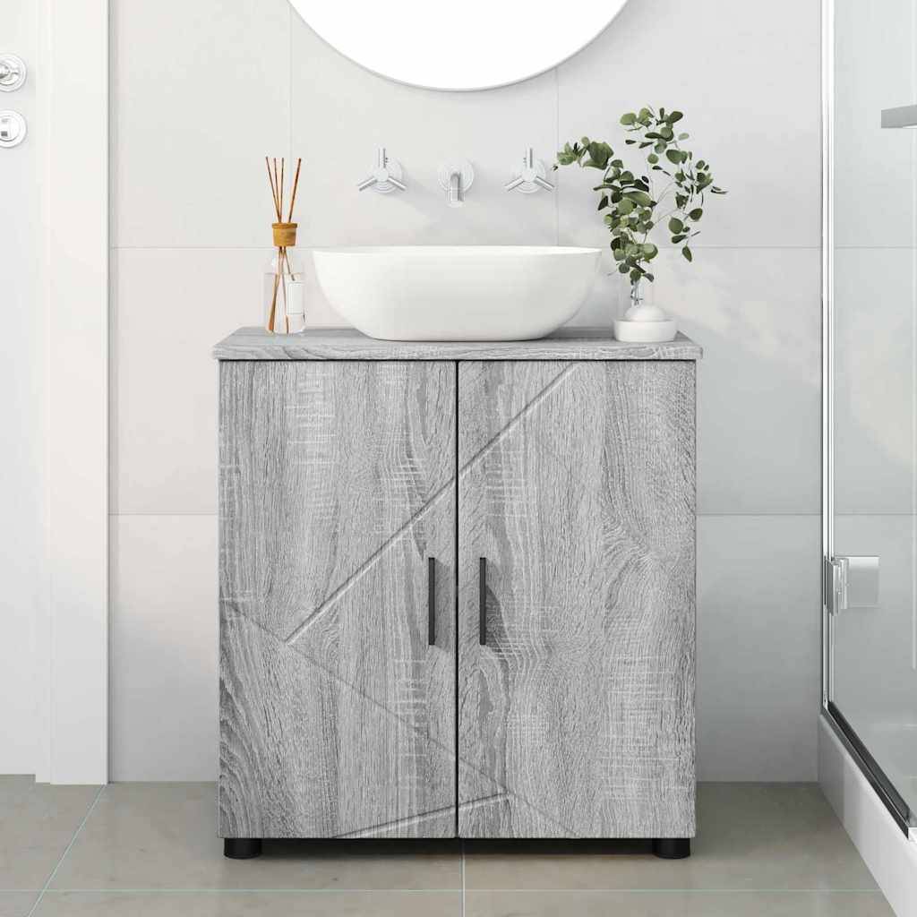 vidaXL Badezimmerschrank mit Speicher Graues Sonoma 61 x 35 x 64 cm