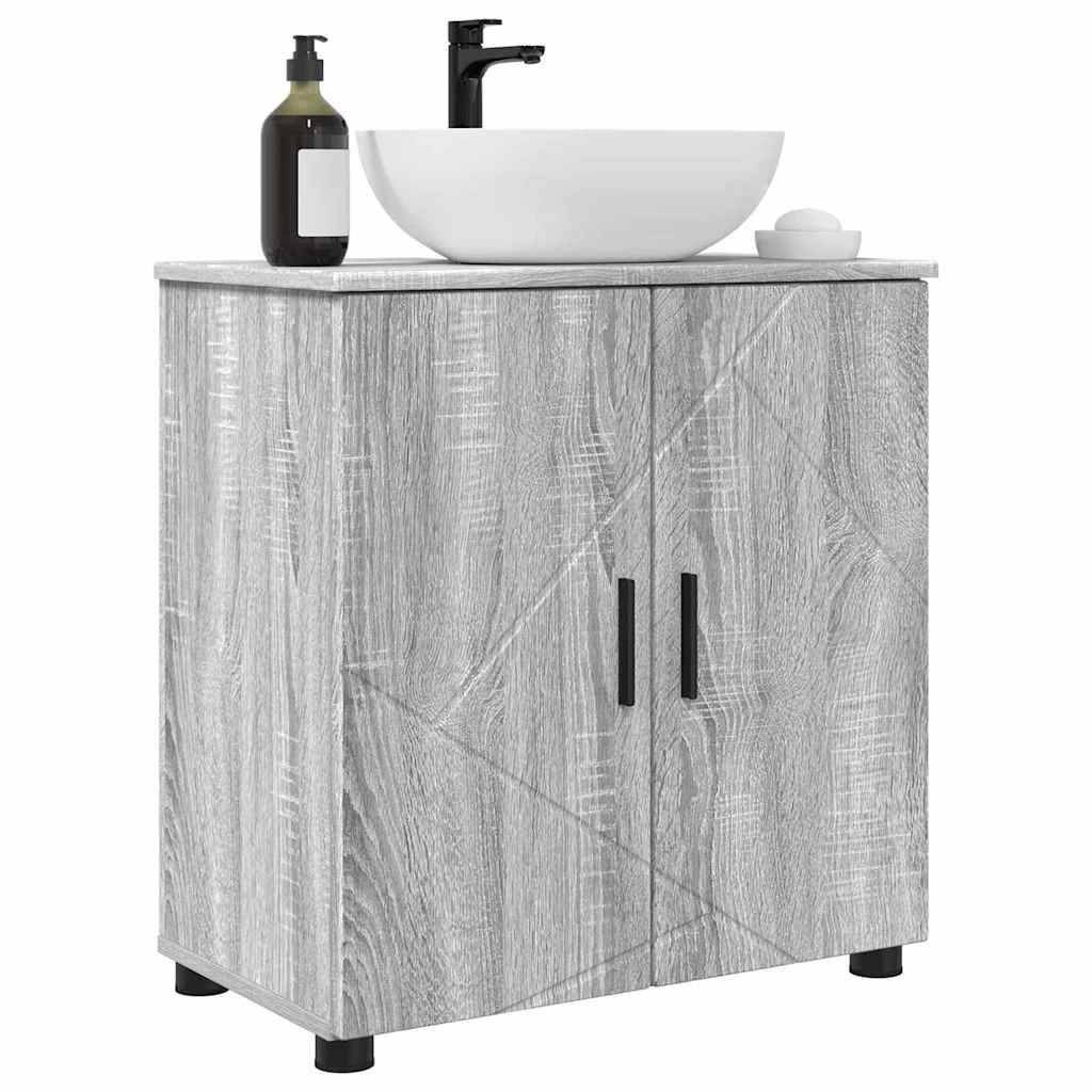 vidaXL Badezimmerschrank mit Speicher Graues Sonoma 61 x 35 x 64 cm