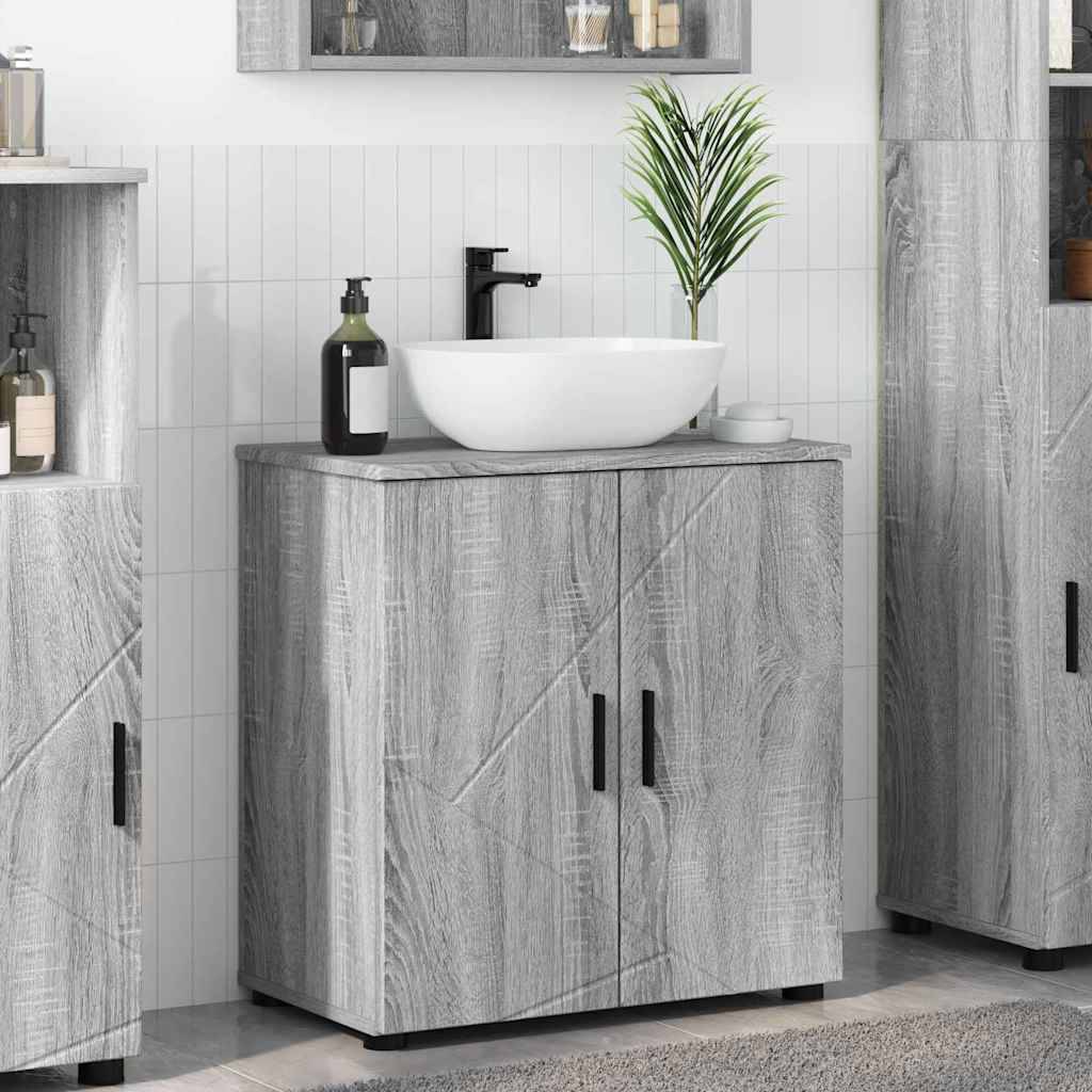 vidaXL Badezimmerschrank mit Speicher Graues Sonoma 61 x 35 x 64 cm