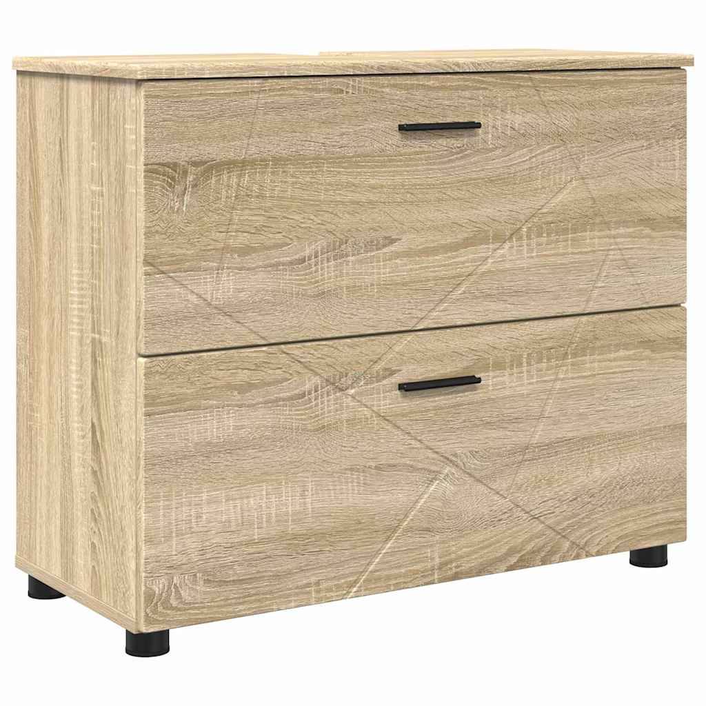 vidaXL Badezimmerschrank mit Schubladen Sonoma-Eiche 76,5 x 35 x 64 cm