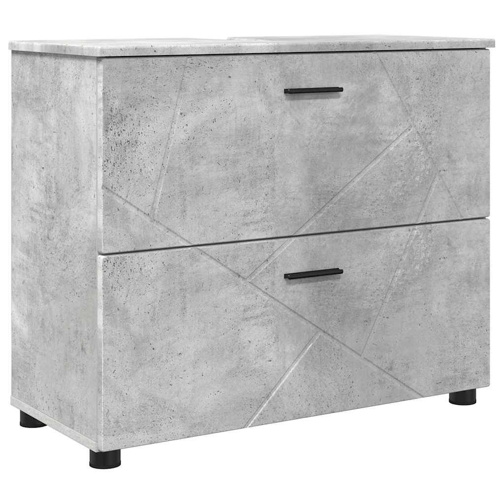 vidaXL Badezimmerschrank mit Schubladen Beton Grau 76,5 x 35 x 64 cm