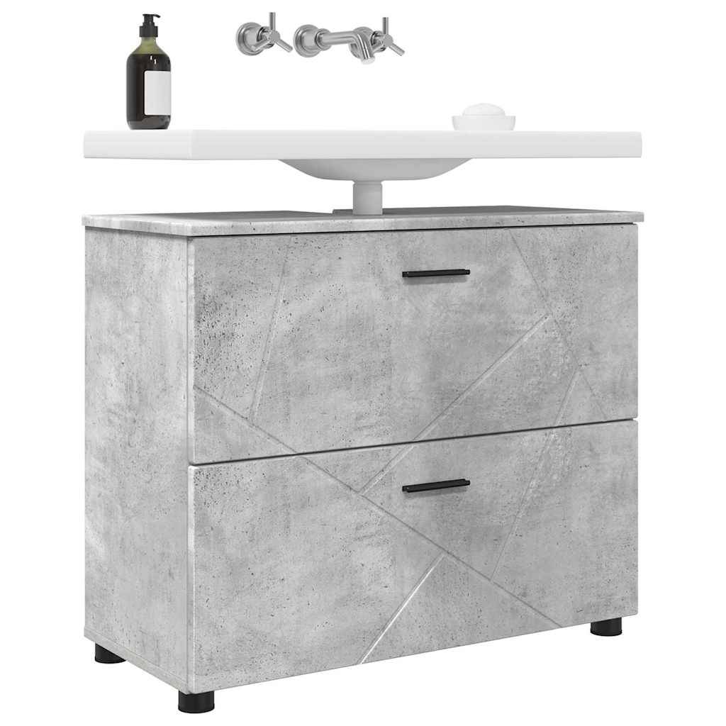 vidaXL Badezimmerschrank mit Schubladen Beton Grau 76,5 x 35 x 64 cm