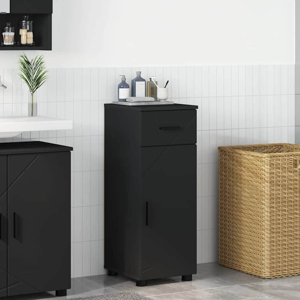 vidaXL Badezimmerschrank mit Schubladen Schwarz 30 x 35 x 80 cm