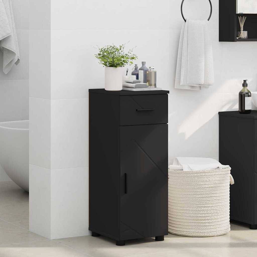 vidaXL Badezimmerschrank mit Schubladen Schwarz 30 x 35 x 80 cm