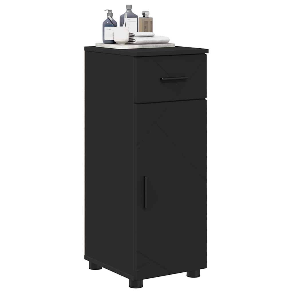 vidaXL Badezimmerschrank mit Schubladen Schwarz 30 x 35 x 80 cm